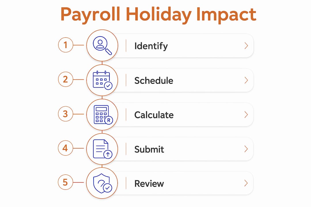 Infographic on payroll holiday process steps