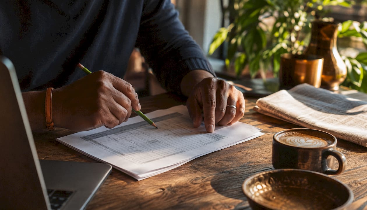 Hands calculating South African payroll compliance