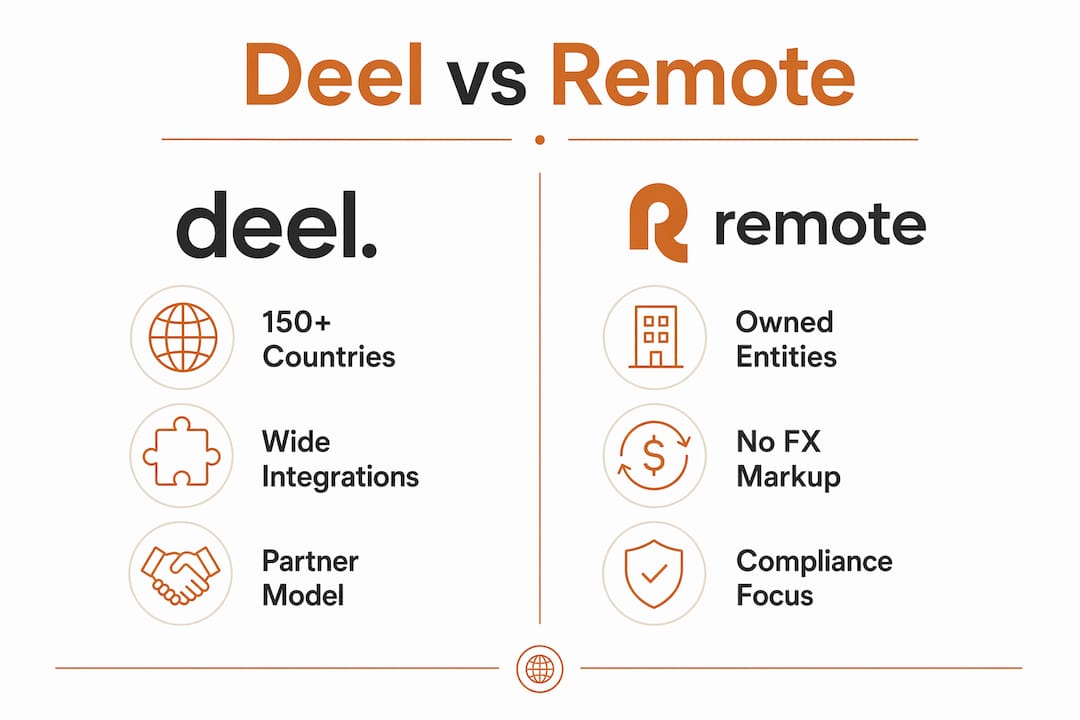Infographic comparing Deel and Remote features
