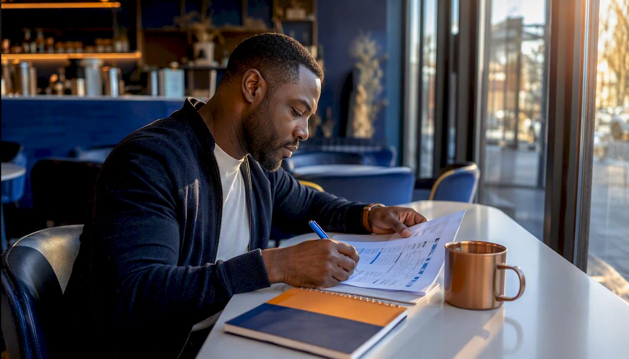 Hands pointing at pricing and employment model document