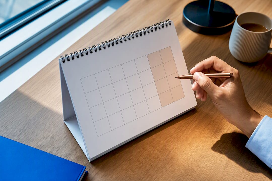 Payroll deadline calendar with weekend marker