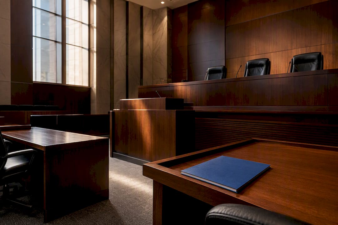 South African labour courtroom prepared for hearing