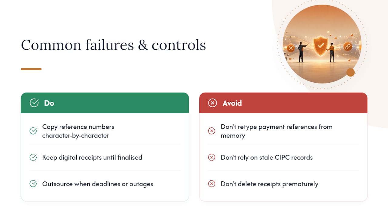 COIDA registration reference error checklist