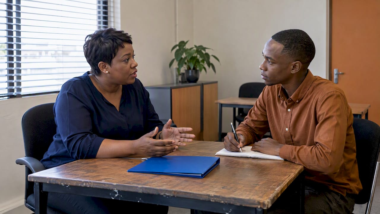 Employer conducting a probation review meeting